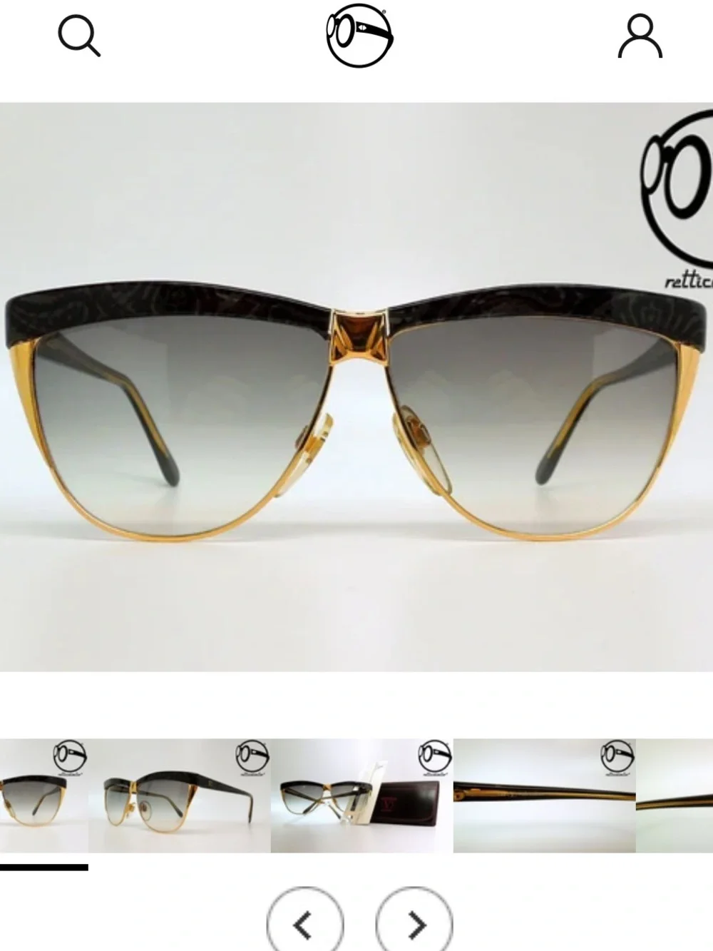 Vintage 1970s Valentino Two-Tone Cat-Eye Sunglasses in Black and Gold RARE - Picture 3 of 12